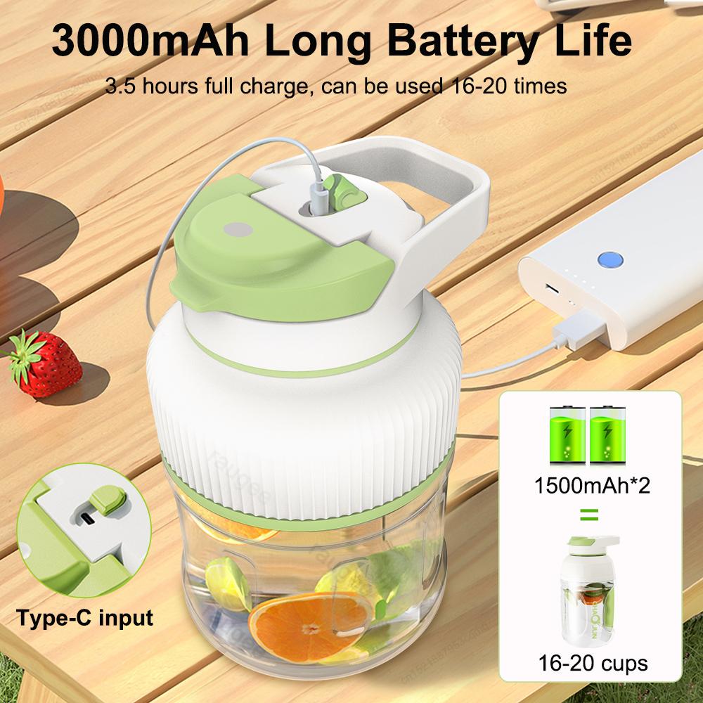 Electric Juicer Portable Freshly Squeezed Fruit Juice Smoothie Milkshake Juicer Cup USB Rechargeable for Kitchen Camping Juicer
