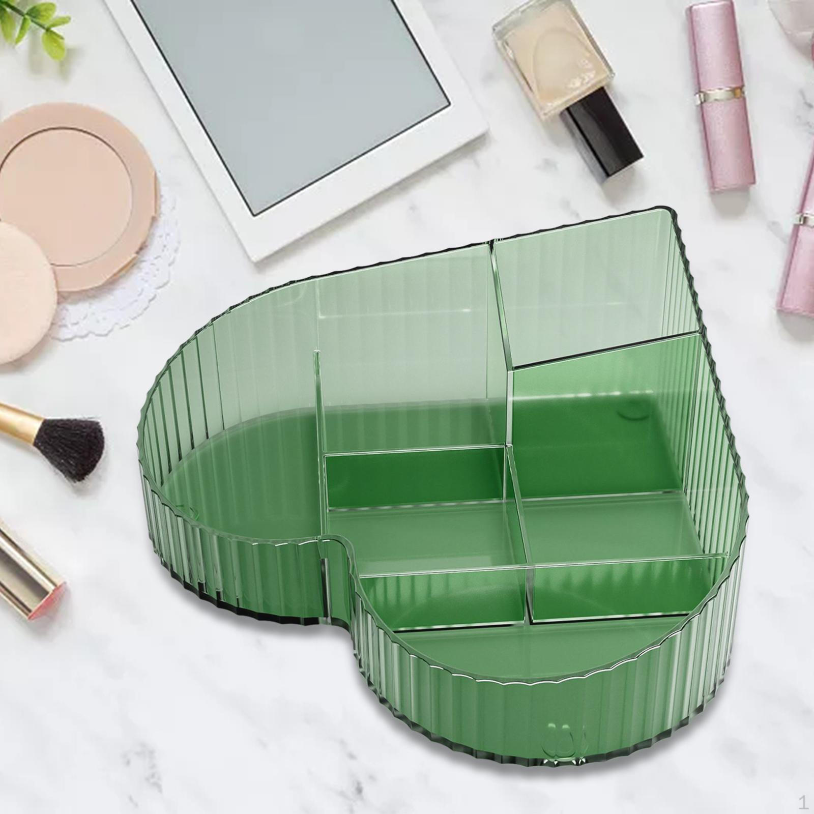

Cosmetic Organizer Display Case, Portable Skincare Holder Makeup for Dorms Vanity зелений