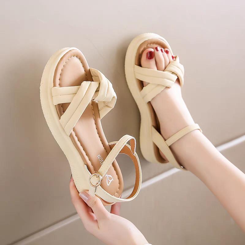 Real Soft Sandals Women's 2025 New Summer Platform Fashion Women's Shoes Soft Sole Fairy Wind Beach Sandals with Skirt