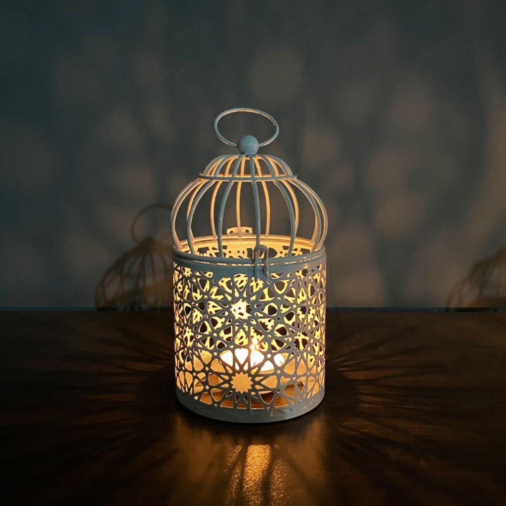 Long-Lasting Bird Cage Candlestick Sturdy Iron Aromatherapy Holder Hollow Candle Holder  Table