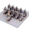 MOC Medieval Uruk-hai Orc Soldiers Raider Vargr Wolf Mount Knights Mini Figurine Building Block Set Educational Toy for Kids