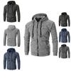 Premium Quality Men's Athletic Soft Sherpa Zip Up Hooded Hoodie Sweater Jacket Coat For All Seasons