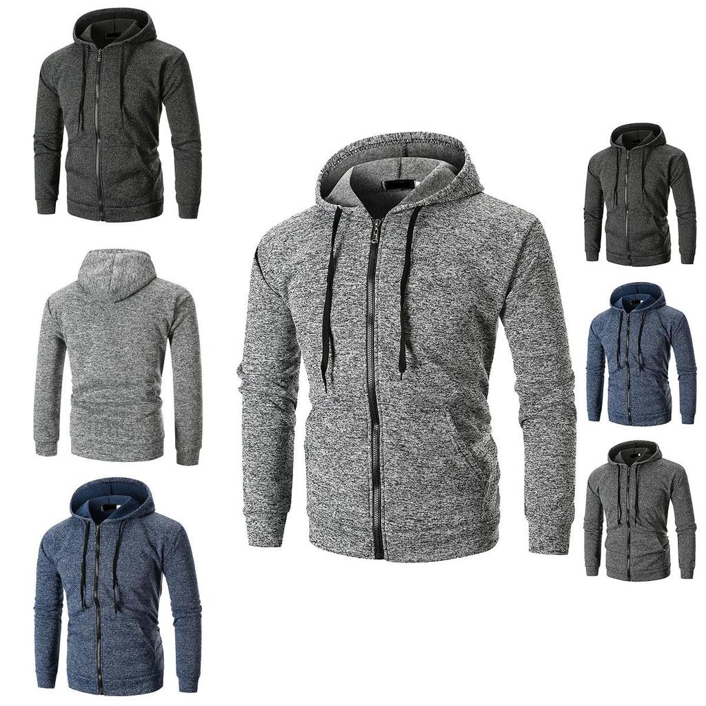 Premium Quality Men's Athletic Soft Sherpa Zip Up Hooded Hoodie Sweater Jacket Coat For All Seasons