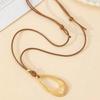 Retro Teardrop-Shaped Geometric U-Shaped Pendant Necklace for Women Personalized Fashion Temperament Charm Chain Party Jewelry