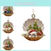 Adorable Acrylic Shell Dog Car Hanging Ornament For Festive Christmas Tree Decor