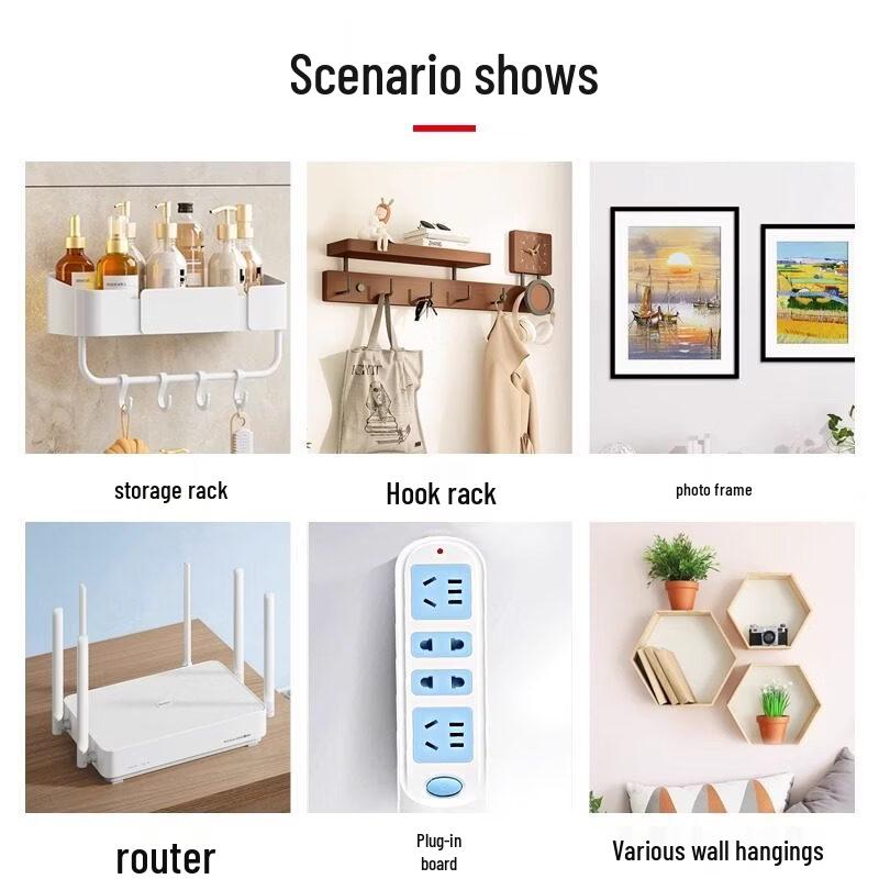 LIEI No-Drill Adhesive Wall Hook and Storage Rack