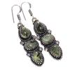Exclusive Long Moss Prehnite 925 Silver Plated Earrings 2.2" Best Gifts B3e55