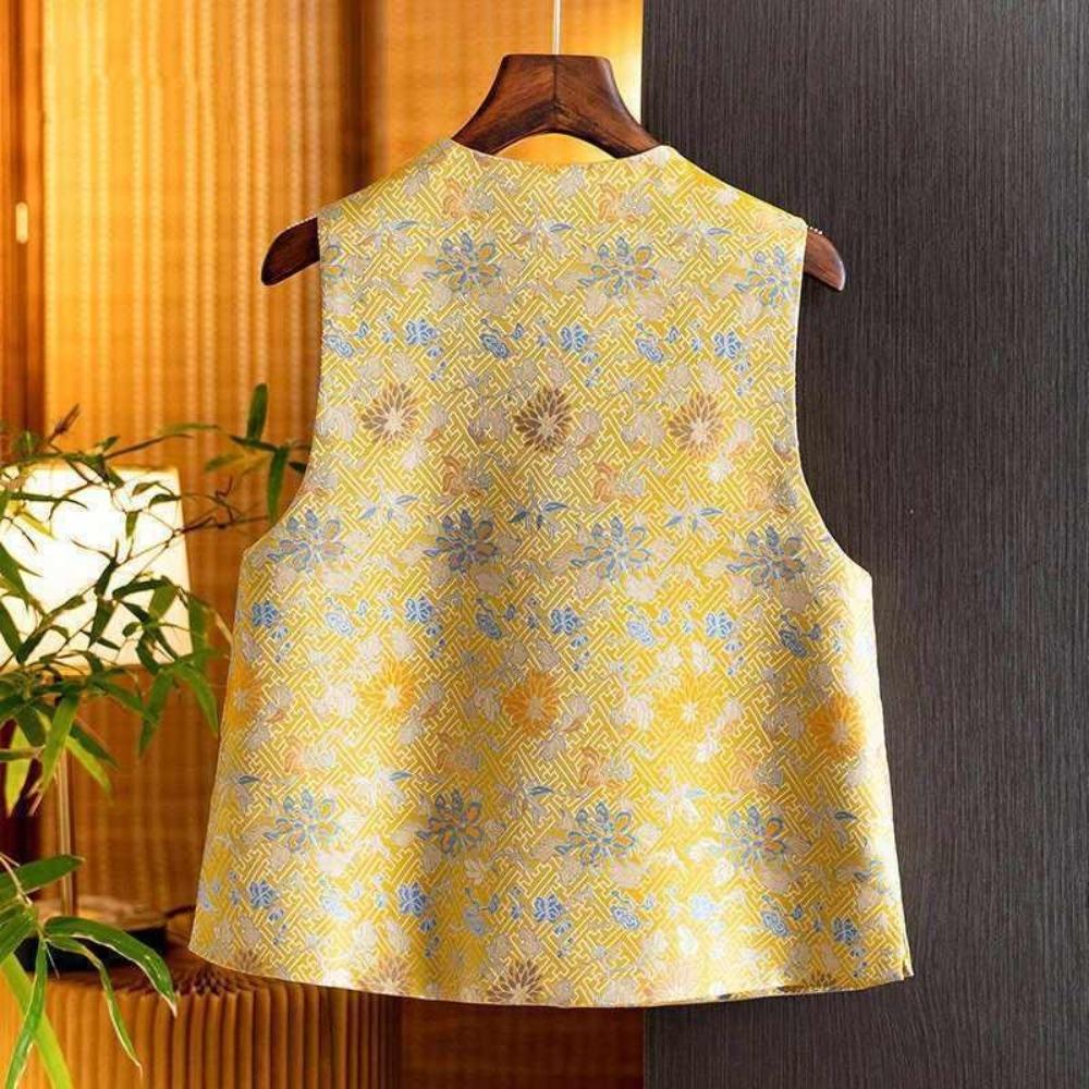 Thin Vest for Women Clothing Ethnic Style Embroidery Vintage Clothes Streetwear Coats Women Jackets Chinese Style Casual Summer