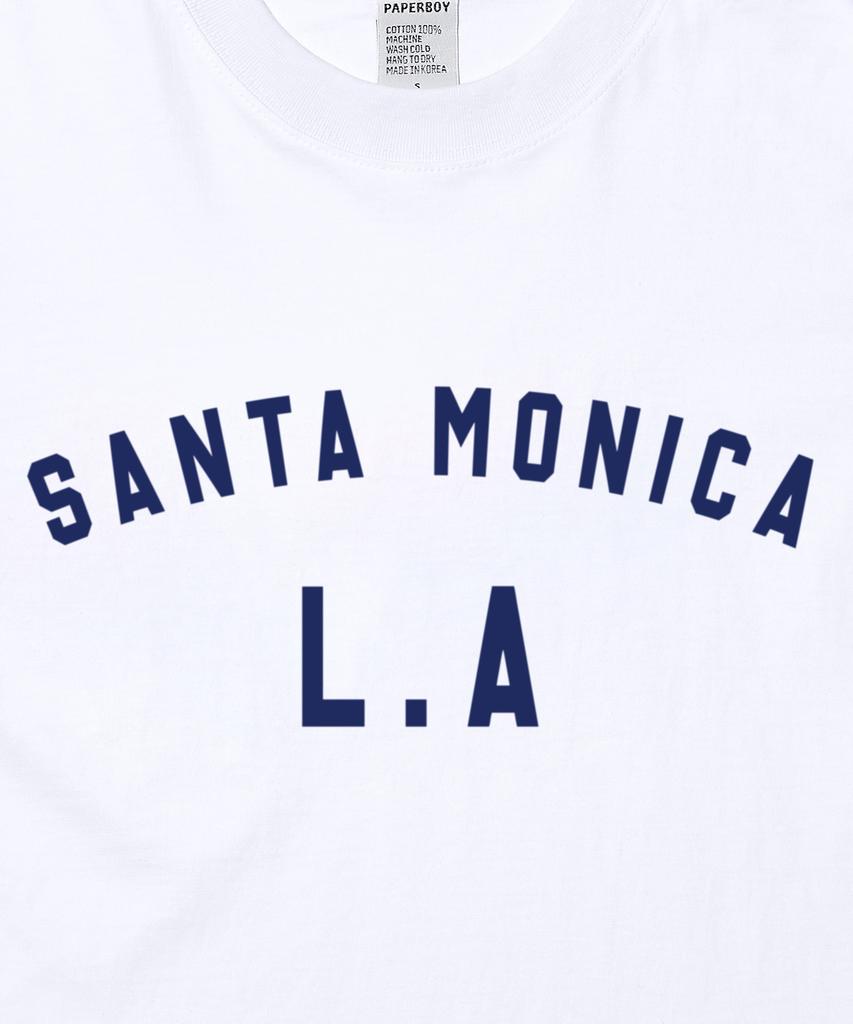 PAPERBOY Crop Santa Monica Short Sleeve T-Shirt - White