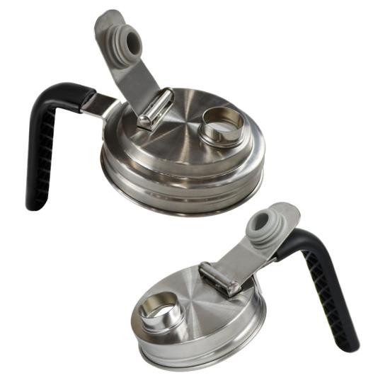 Mason Jar Pour Spout Lid with Handle Wide Mouth Flip Cap