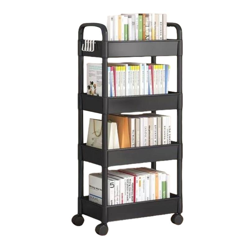4 Tiers Rolling Cart for Snacks and Beverages Removable Storage Rack Trolley with Wheels for Office and School Use