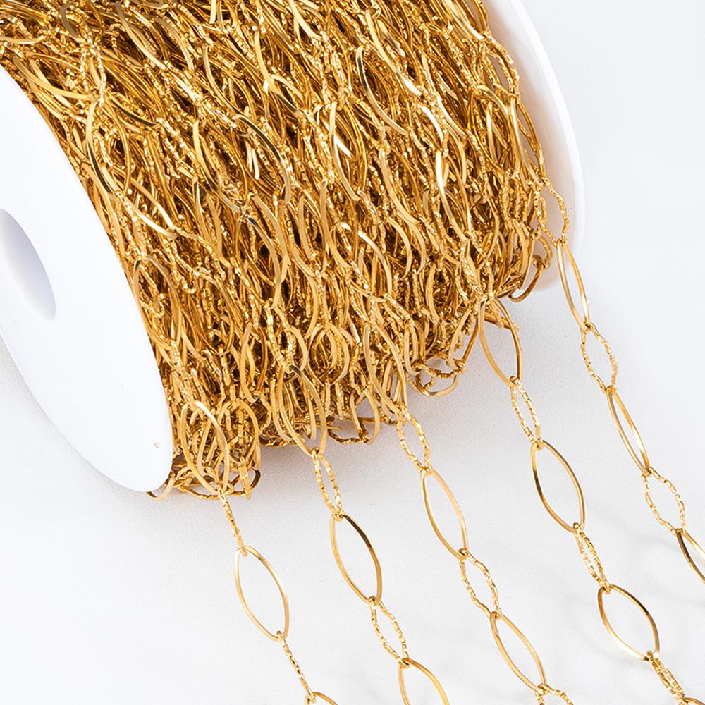 1Meter Multi Styles Stainless Steel Gold Color Silver Color Link Chain Bulk Chains DIY Necklace Jewelry Making Wholesale No Fade