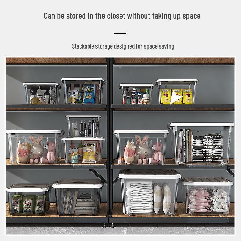 Large Transparent Storage Box for Clothes, Toys, and Snacks