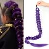26inch Extra Long Synthetic Purple Braided Wig Shimmering Metallic Kids Christmas Costume Hairpiece Rumi Collection
