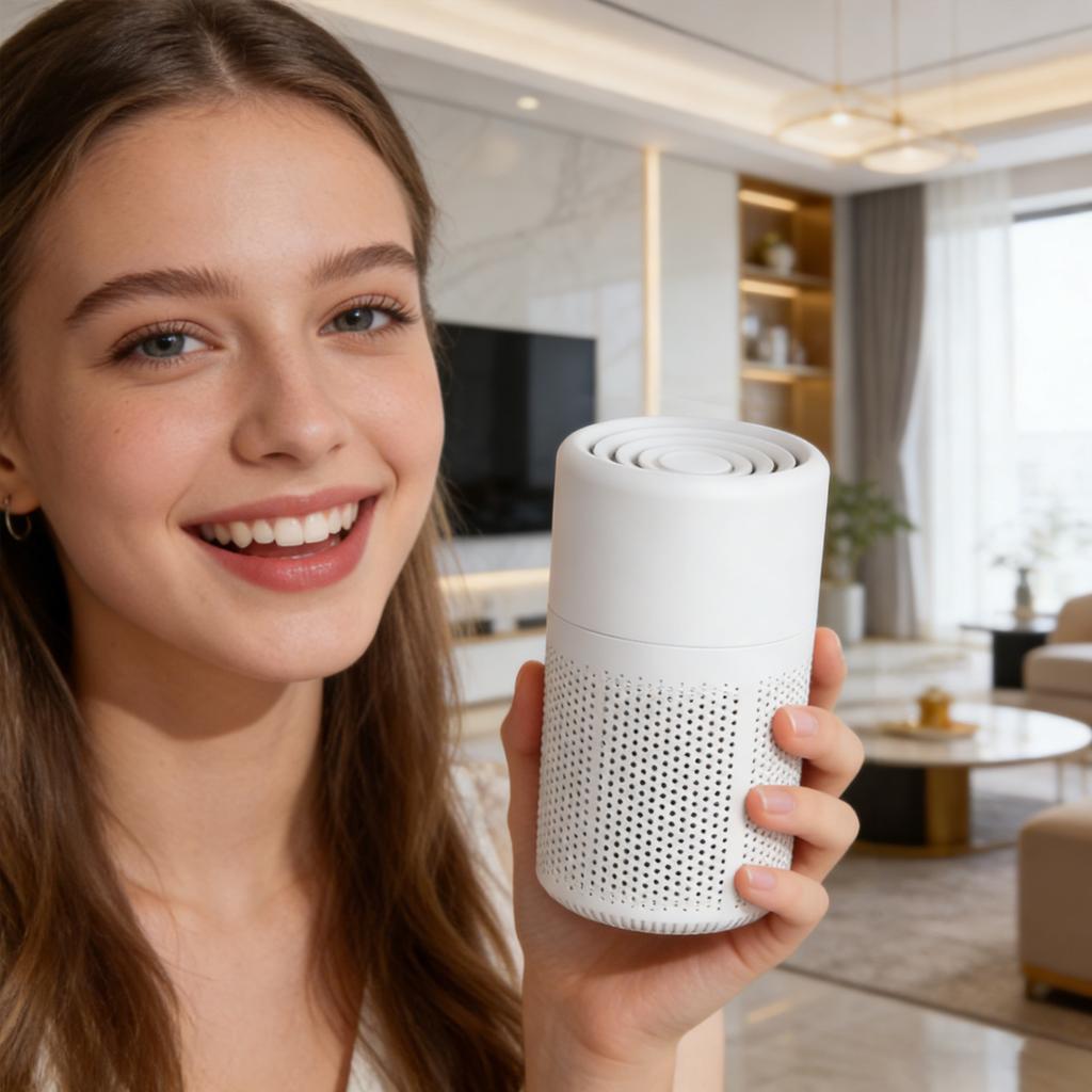 Vylepšený čistič s funkcemi záporných iontů, aktivního uhlí a bavlny. To , Z druhé ruky , , A Pachy S Modrým Světlem. Přístav