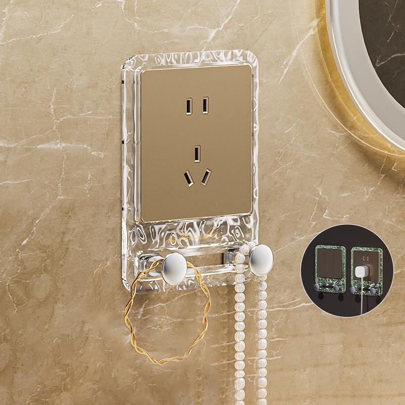 1PC Wall Stickers Luminous Storage Hook Wall Cable Holder Switch Sticker Power Cord Self-adhesive