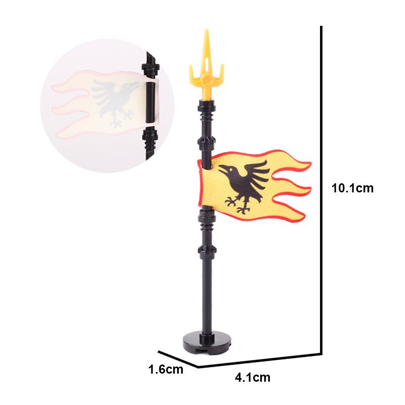 Medieval Castle Knight Figures Weapon Building Blocks Military Army Soldier Flag Shield Cloak Legion Accessories Bricks Toy Gift