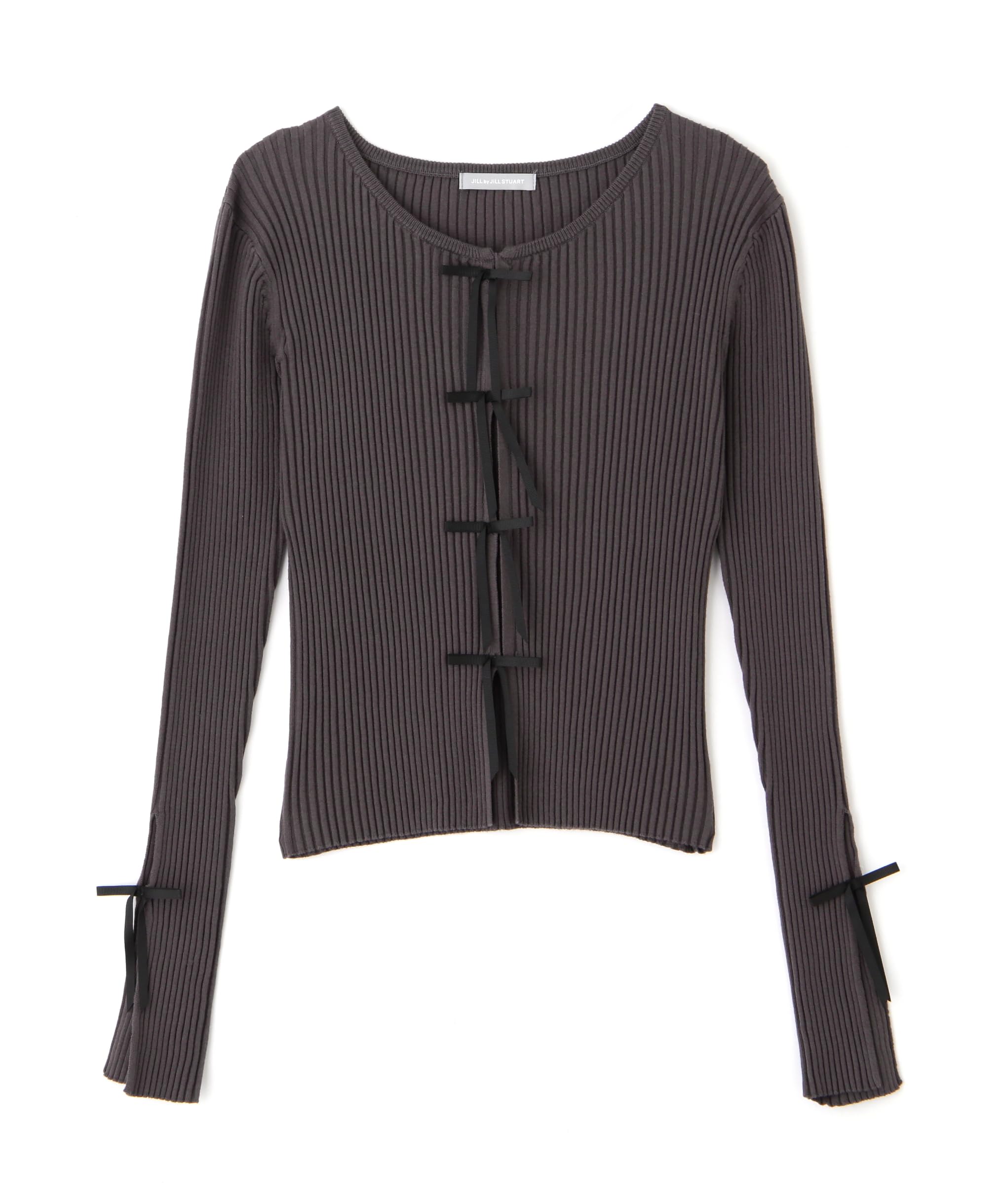 

Jill by Jill Stuart Women s Ribbon Knit Cardigan Top, Charcoal Gray