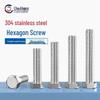304 Stainless Steel Hex Head Bolts (50-Pack)