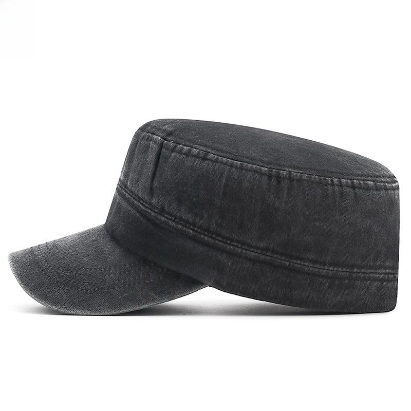 Men's Washed Faded Duckbill Cap - Flat Top Sunshade for Spring & Autumn