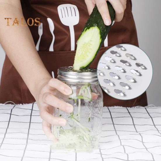 1/2Pcs Mason Jar Grater Lid for Regular Mouth Jar Easy To Carry Store Rust-Resistant Stainless Steel Strong Wear Resistance Multipurpose Canning Lids