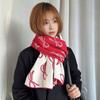 Lightweight Imitation Wool Scarf Two-sided Winter Shawl Trendy Bow Scarf  Gift