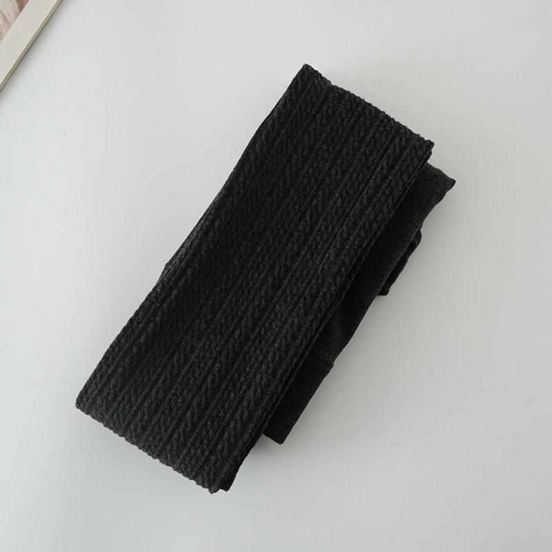 Women's Japanese Retro Cable Knit Fleece-Lined Stirrup Leggings - Autumn/Winter Style White Pantyhose