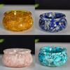 Resin Filled Natural Crystal Wealth Bowl With Handcrafted Decor For Home Gift Giving