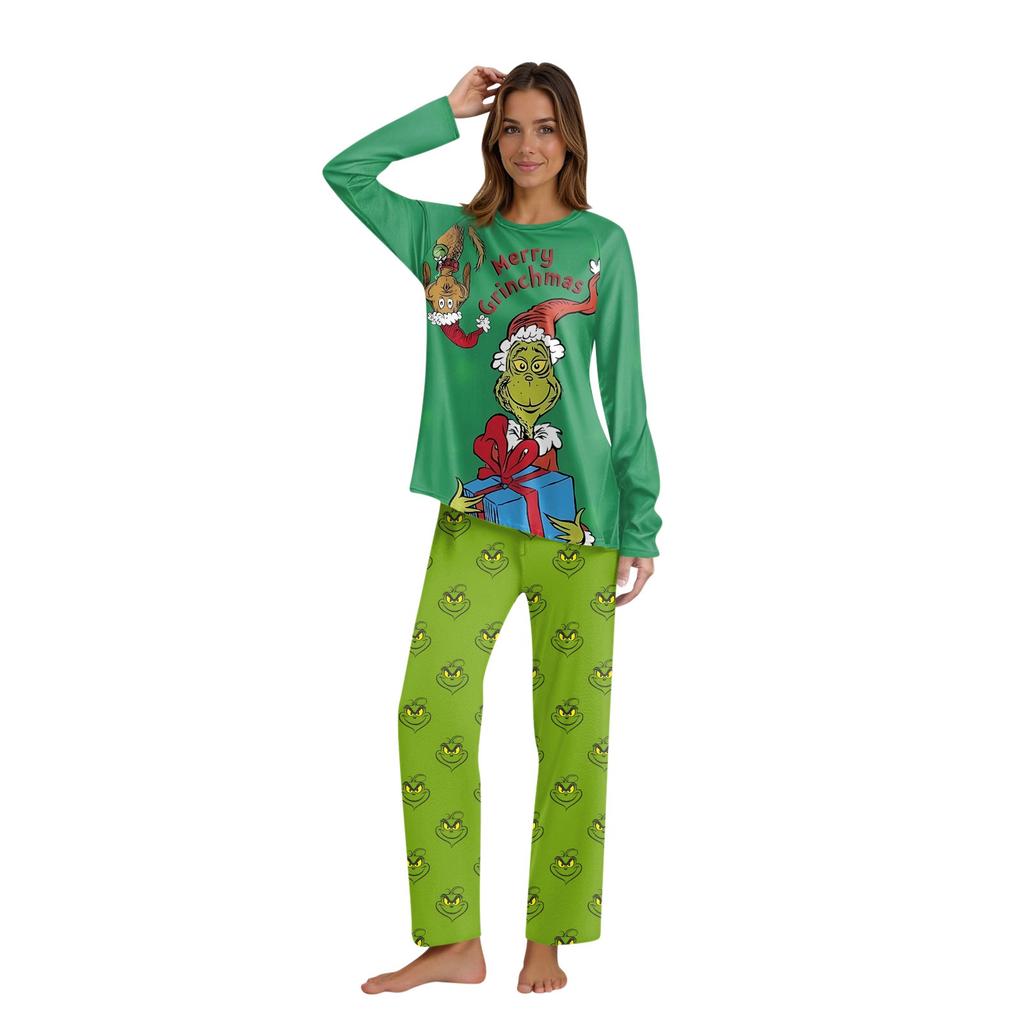 Christmas Prints Family Matching Long Sleeve Tops+Pants Set Family Matching Sets