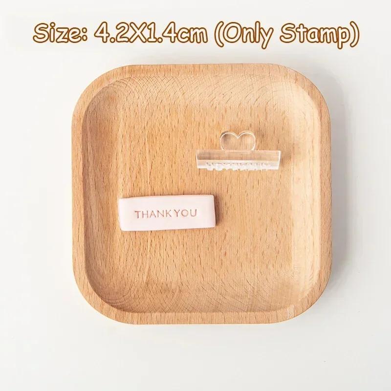 English Word Cookie Mold Happy Birthday Thank You Clear Acrylic Biscuit Fondant Embossed Stamp Baby Shower Party Cake Decoration