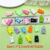 20Pcs 11×21mm Lovely Multicolored Bear Acrylic Pendants Cartoon Animal Charms DIY Bracelet Necklace Craft Supplies