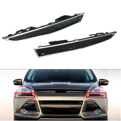 Pair Headlight Lower Trim Chrome Moulding Left Right For Ford Escape 2013-2016