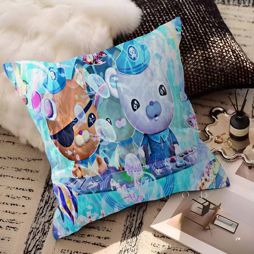 Cuscino Stampato Cartone Animato O-Octonauts Cuscino Anime Copricuscino per Divano Letto Testiera Copricuscino 45x45 Cm Moda