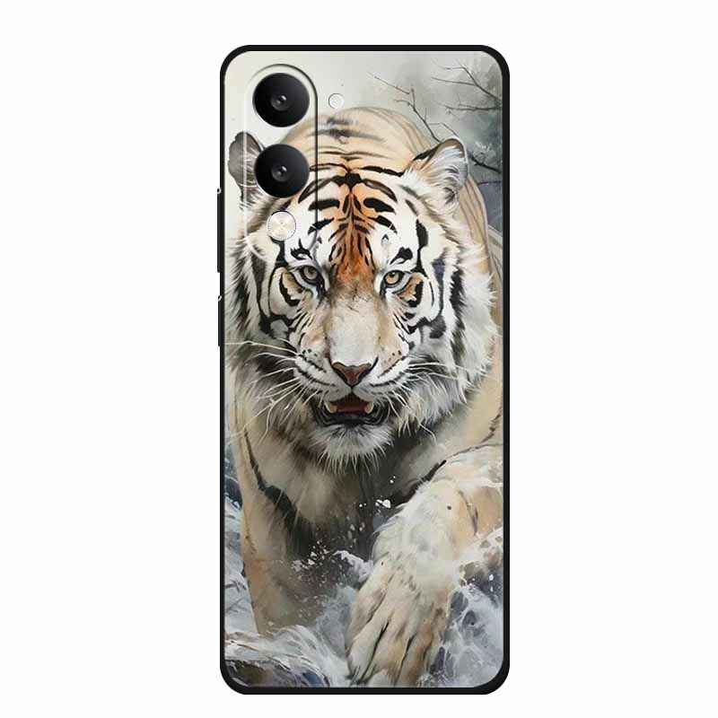 For Vivo Y29T Y29s Case Y 29 T S Coque Flowers Black Silicone Soft Back Cover For Vivo Y19s GT 5G iQOO Z10 Lite Phone Case Funda