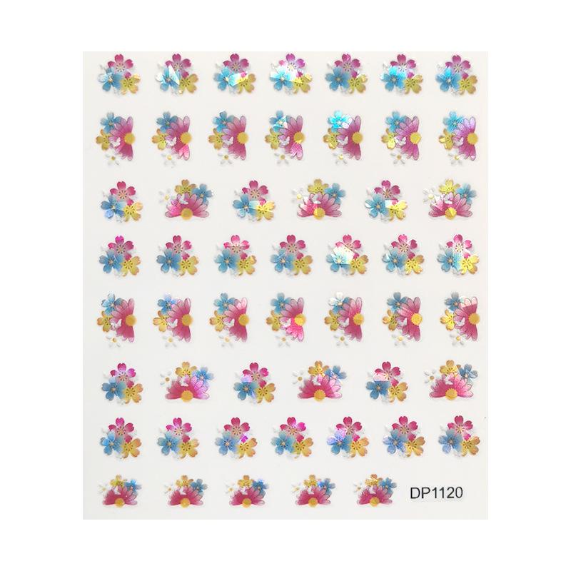 Laser Colorful Butterfly Autumn 3D Nail Art Stickers Adhesive Sliders Nail Transfer Decals Foils Decorations Nail Decals Design