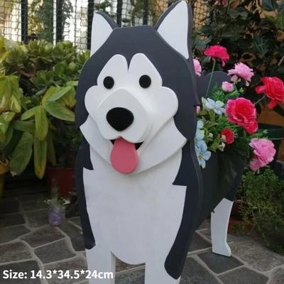 New Garden Flower Pot Dog Planter Schnauzer Bulldog Poodle Corgi Yorkshire Garden Pots DIY PVC Flower Planter Cartoon Home Decor