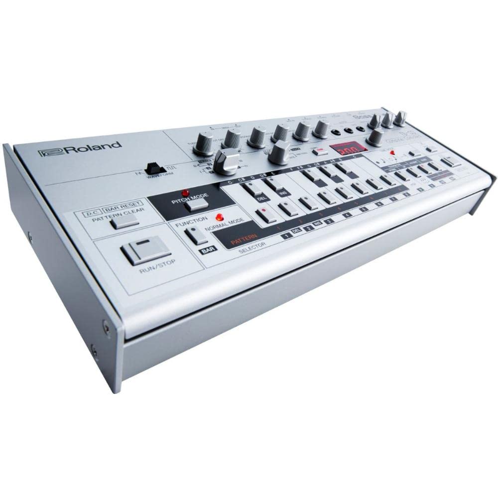 Roland BassLine Synthesizer USB reproduces the sound and operability of the original TB-03, battery-powered, bus-powered, USB/MIDI compatible, TB-303