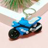 Soft Rubber Motorcycle Keychain: Cartoon Racing Pendant