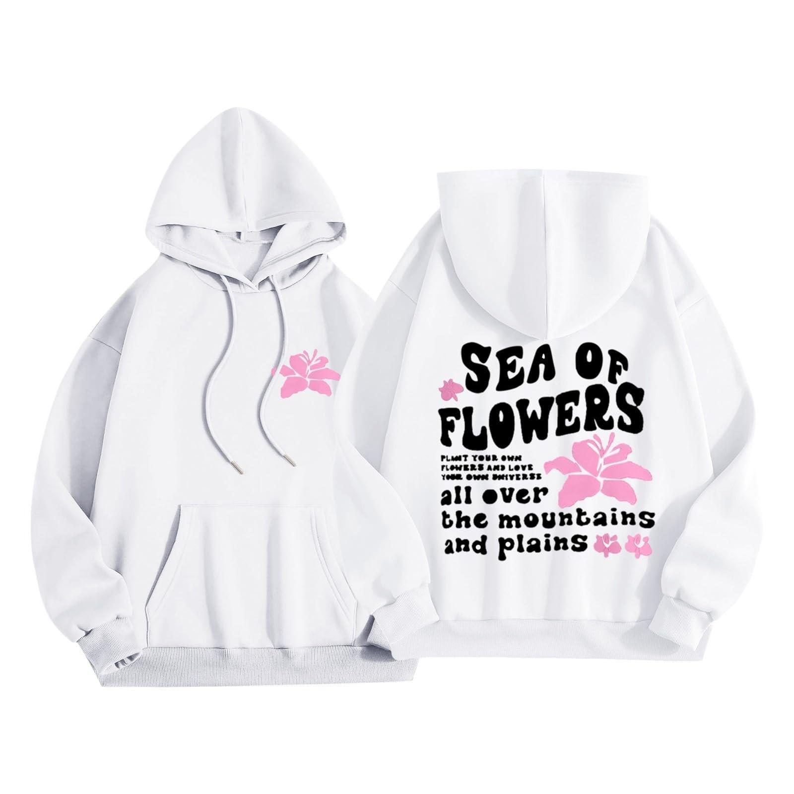 

Женская модная толстовка с длинным рукавом, принтом букв, капюшоном, завязками, большим карманом, толстовка сверху XL белый