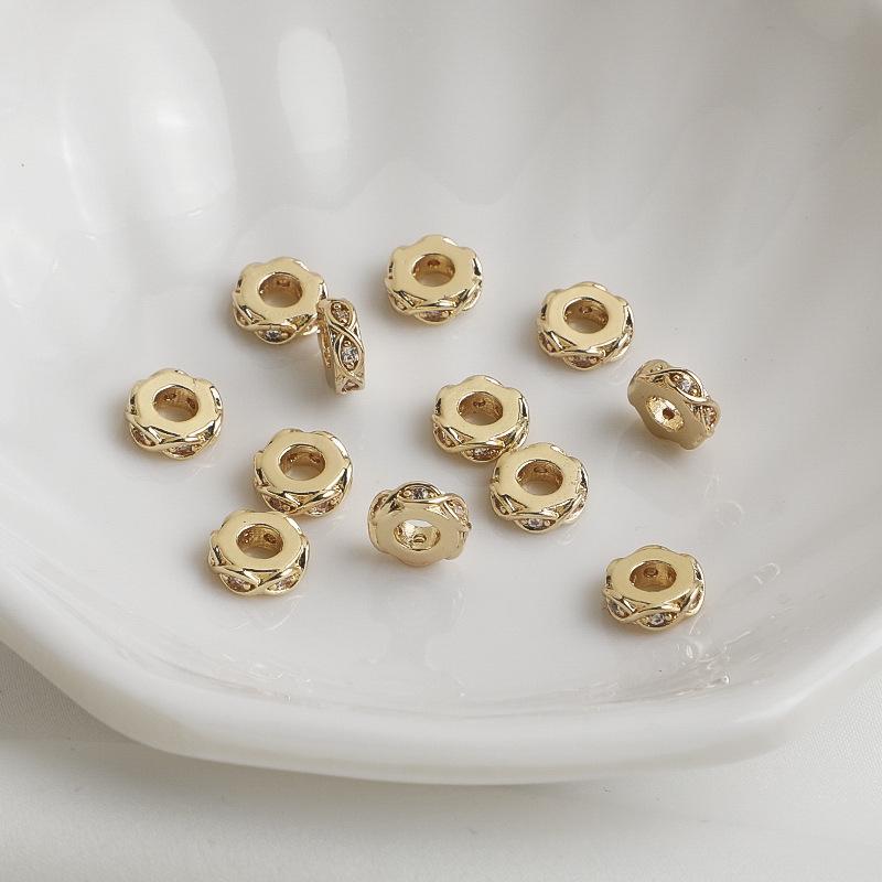 14K Gold-Filled Zirconia Color-Preserving Figure 8 Beads for DIY Jewelry Projects