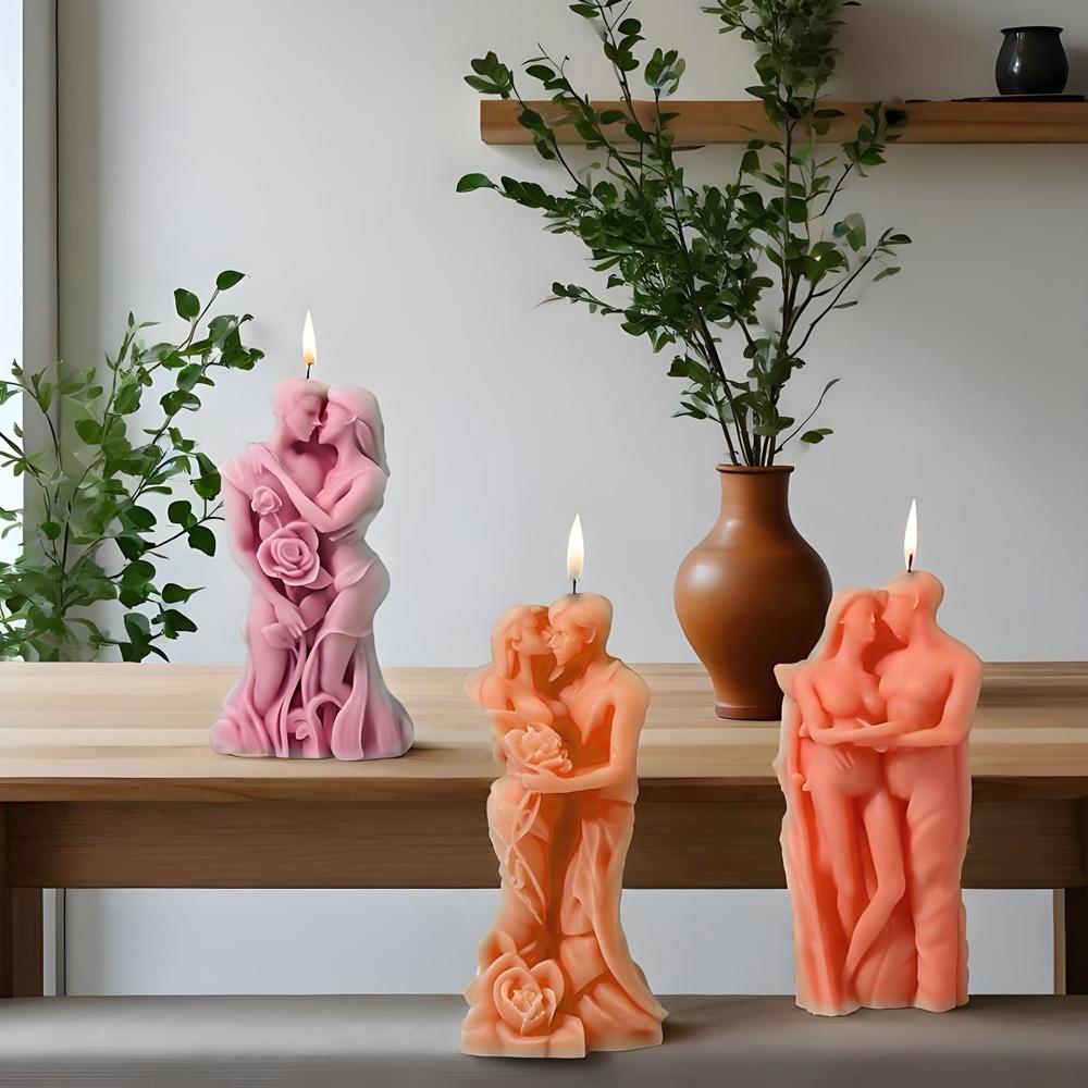 Romantic Silicone Valentine's Day Candle Mold Reusable DIY Plaster Mold Easy To Demold Non-slip Ornaments Mold Home Decor