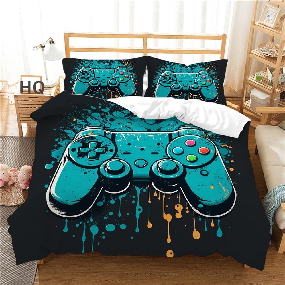 Spielkonsole Bedruckte Tagesdecken Twin Size Fashion Home Bettwäsche Polyester Cartoon Bettwäsche Bettset Abdeckung