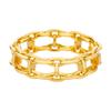 18K Gold-Plated Stainless Steel Geometric Ring, Unisex Jewelry