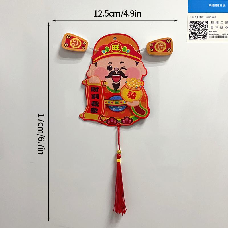 Chinese Latest Year Refrigerator Magnetic Sticker God Of Wealth Fridge Magnet Pendants  Horse Year Spring Festival Decoration