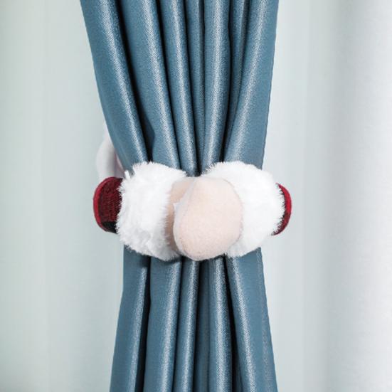 Yousheng 1 Pc Christmas Curtain Buckle Santa Snowman Curtain Tiebacks Cartoon Doll Curtain Holdback Fastener for Home Window Decoration
