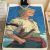 One Piece Roronoa Zoro Flannel Blanket Charming Printed Pattern Fit For Bedroom Chair Sofa Bed Picnic Travel -HE70