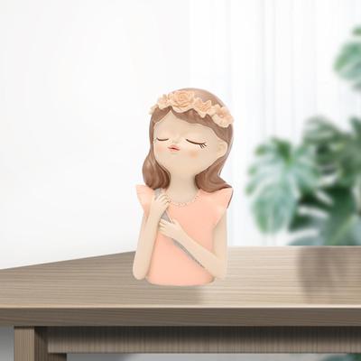 Girl Sculpture Flower Vase Tabletop Indoor Hotel Pots Room Desk Statue Decor Arrangement