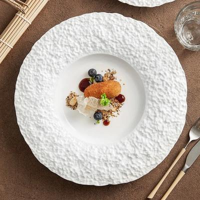 Muster Keramik Gemüseteller High Sense leichter Luxus weiß westlich Hotel Restaurant Steak Pastateller flach