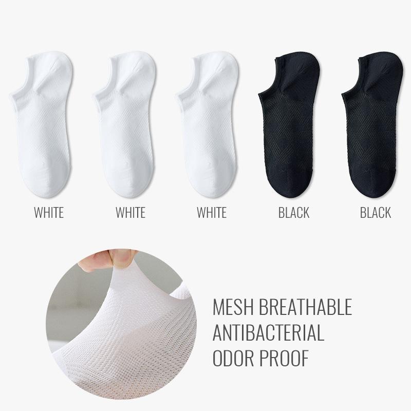 MiiOW Pure Cotton Short Sock Men Sport Non-Slip Invisible Ankle Sock Summer Anti Sweat Deodorant Breathable Business Dress Sock