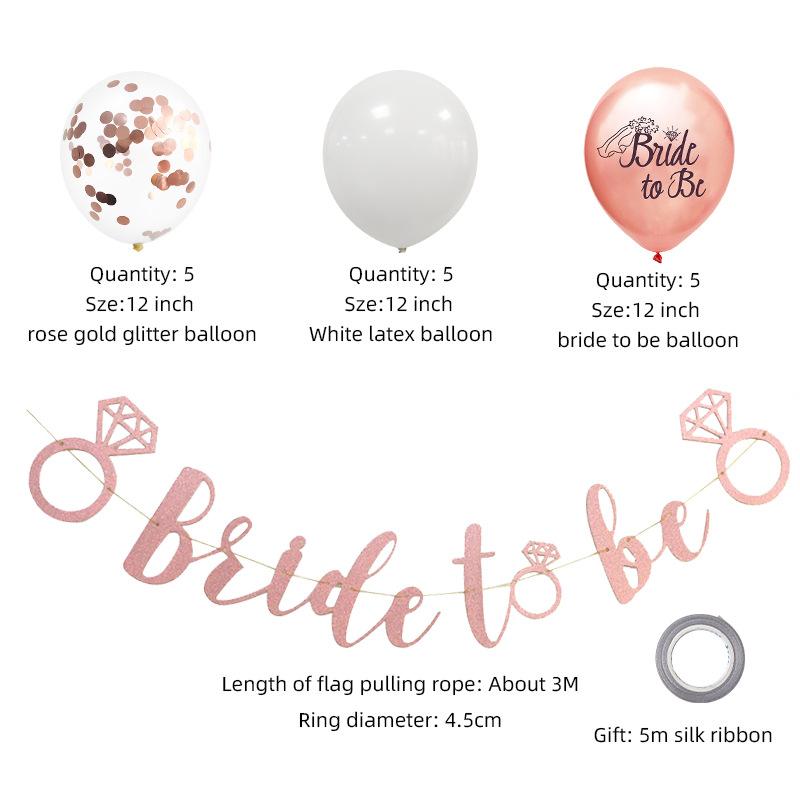 15 Brides To Be Decorated For A Rose Gold Confetti Balloon Combo Bachelorette Wedding Party